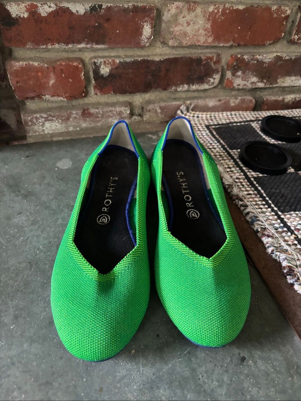 Rothy’s Green Slip-On Flats Size 10.5 Bright Green Women’s Shoes